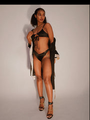 SKYLINE BY BAUMANN COMPLETE LOOK SATIN SWIMWEAR DESIGNER