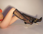 Overknee high heel boots designer