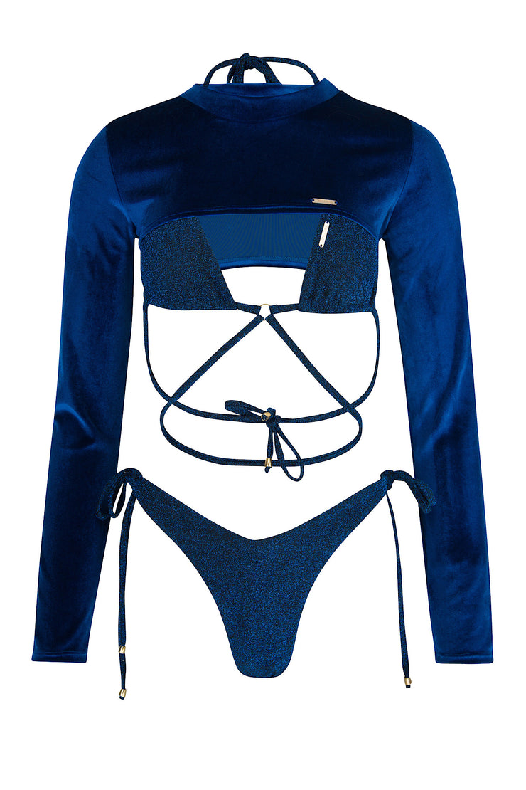 BLUE VELVET SWIMWEAR SPARKLING BIKINI DESIGNER SWISS