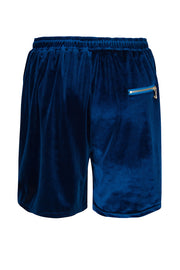 BLUE VELVET SHORTS GOLDEN ZIPPERS