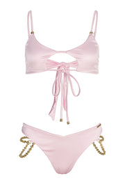ROSE SATIN LUXURY BIKINI SET DESIGNED IN SWITZERLAND