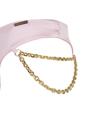 GOLD CHAIN BIKINI BOTTOM ROSE SATIN SWISS DESIGNER