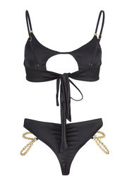 LUXURY SWIMWEAR SATIN BLACK GOLDEN DESIGNER SKYLINE BY BAUMANN
