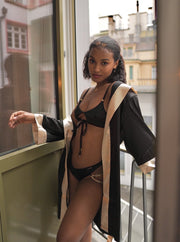 BLACK GOLDEN SATIN SWIMWEAR LUXURY  DESIGNER