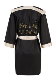 Black Golden Satin Robe Womens