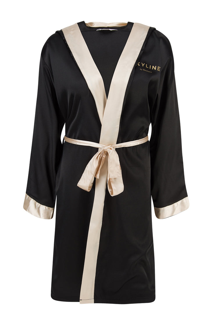 Robe en satin doré noir pour homme