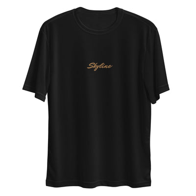 "By Night" Black Shirt with golden SKYLINE logo embroidery